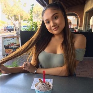 Olive Green off the shoulder shirt